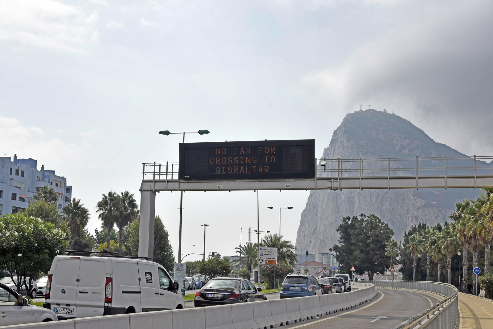 El paso fronterizo de La Línea a Gibraltar.
