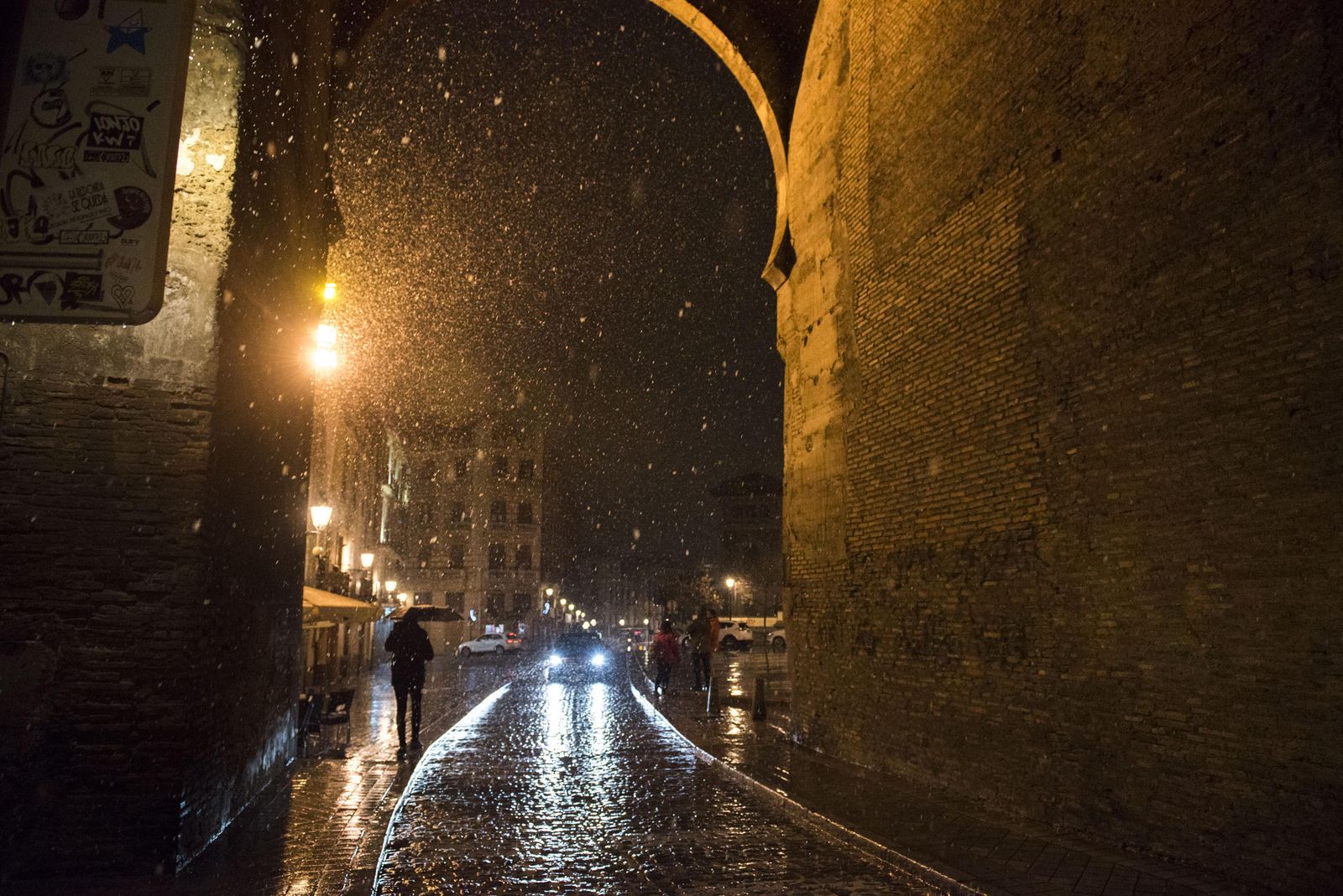 El domingo por la noche también llegó la nieve a Granada