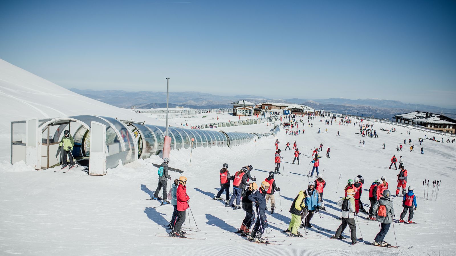 Alfombras en la zona de principiantes de Borreguiles