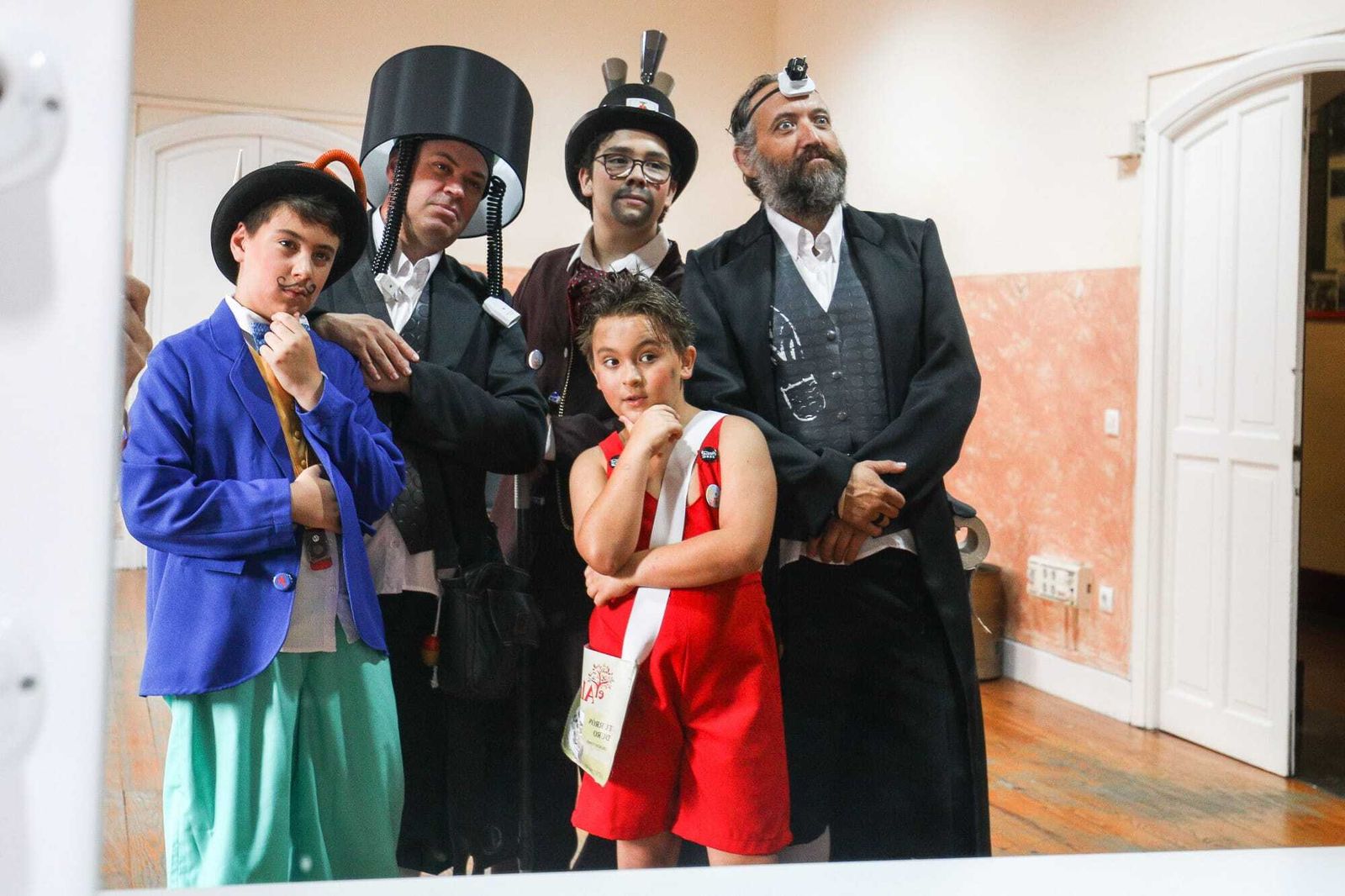 Chicho, con su hijo Álvaro, y Gago, con Mario y Asier