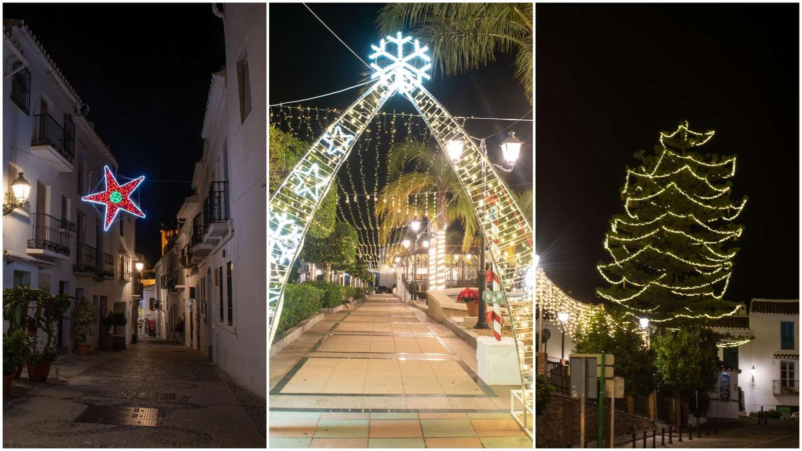 Así luce Frigiliana en Navidad.
