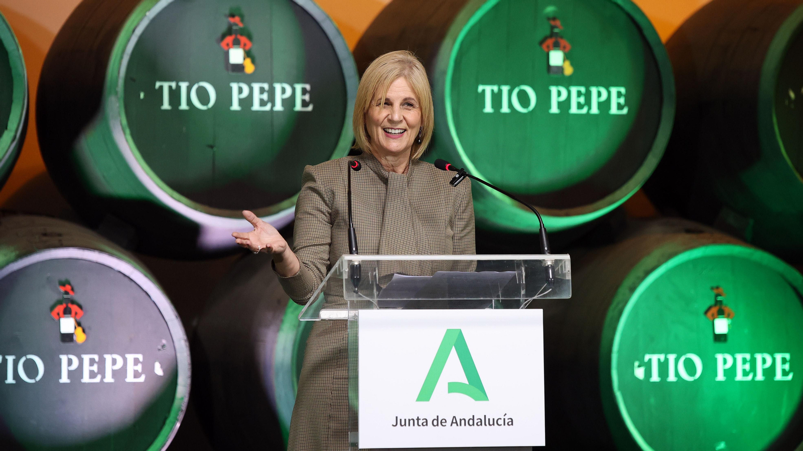 Presentación del stand de Andalucía en Fitur en Bodegas González Byass de Jerez Presentación del stand de Andalucía en Fitur en Bodegas González Byass de Jerez