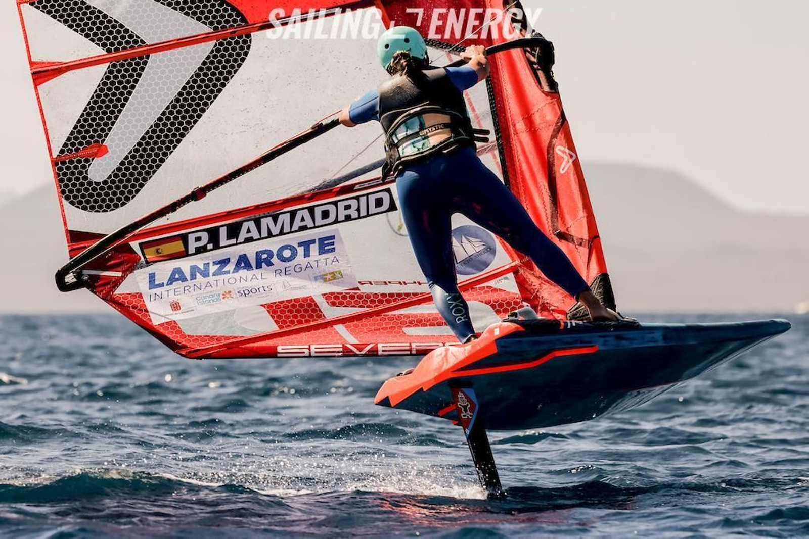 Pilar Lamadrid, durante su competición en Lanzarote.
