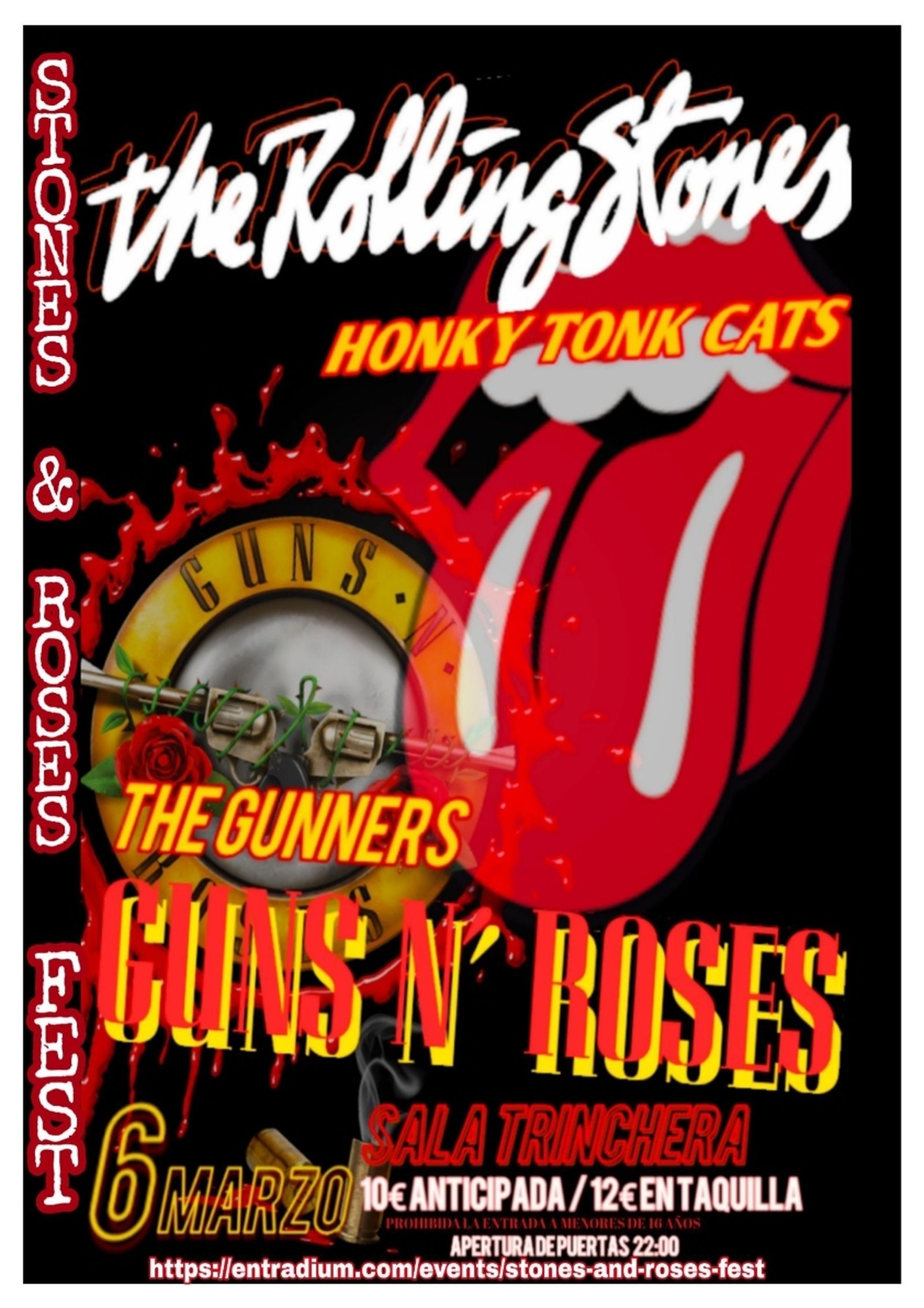 Cartel de Stones and Roses Fest en la sala Trinchera.