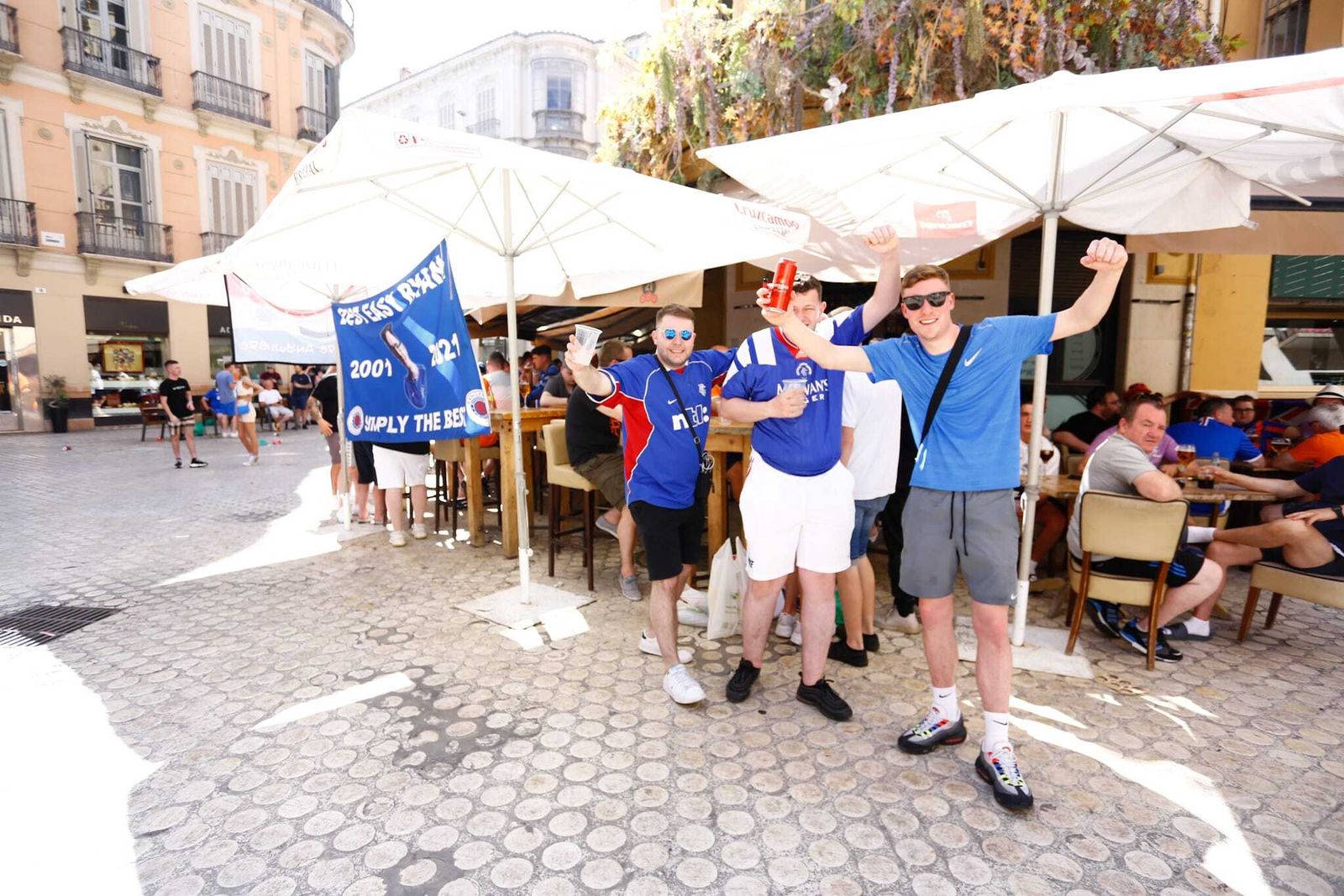Las fotos de los hinchas del Rangers de Glasgow en Málaga
