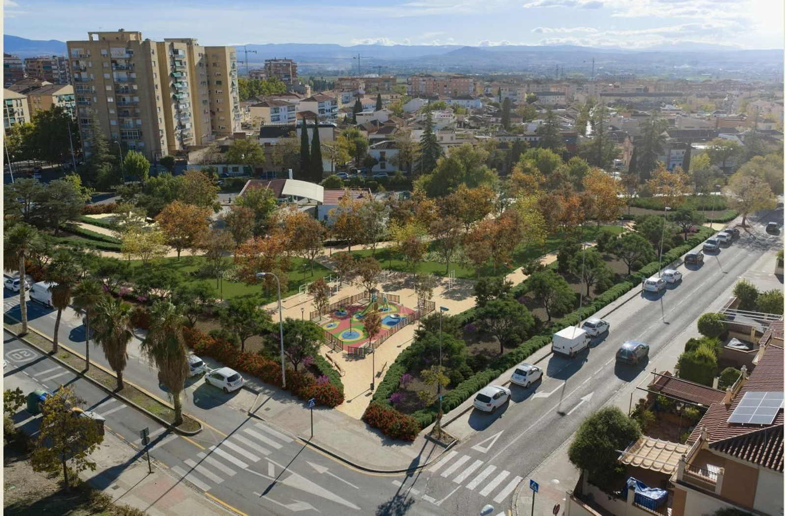 Vista aérea de como quedará el nuevo parque en la Avenida Andalucía