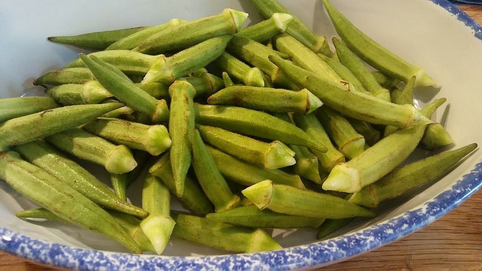Okras listas para cocinar