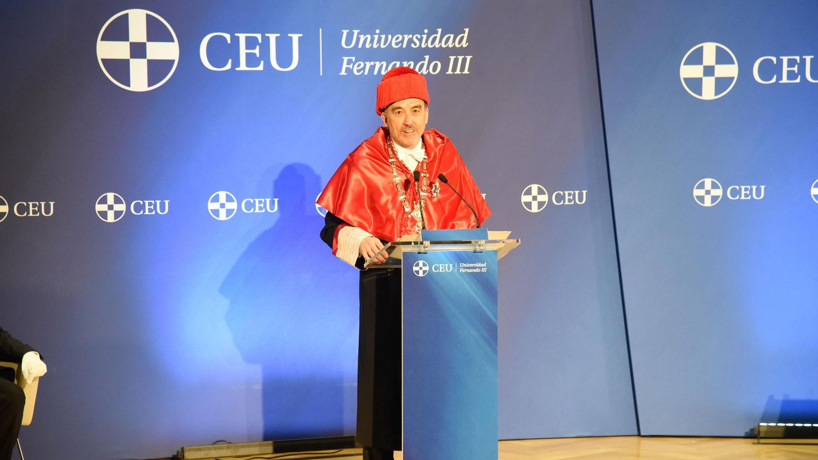 El magistrado del Supremo, Manuel Marchena, en su intervención tras ser investido Doctor Honoris Causa por la CEU Fernando III.