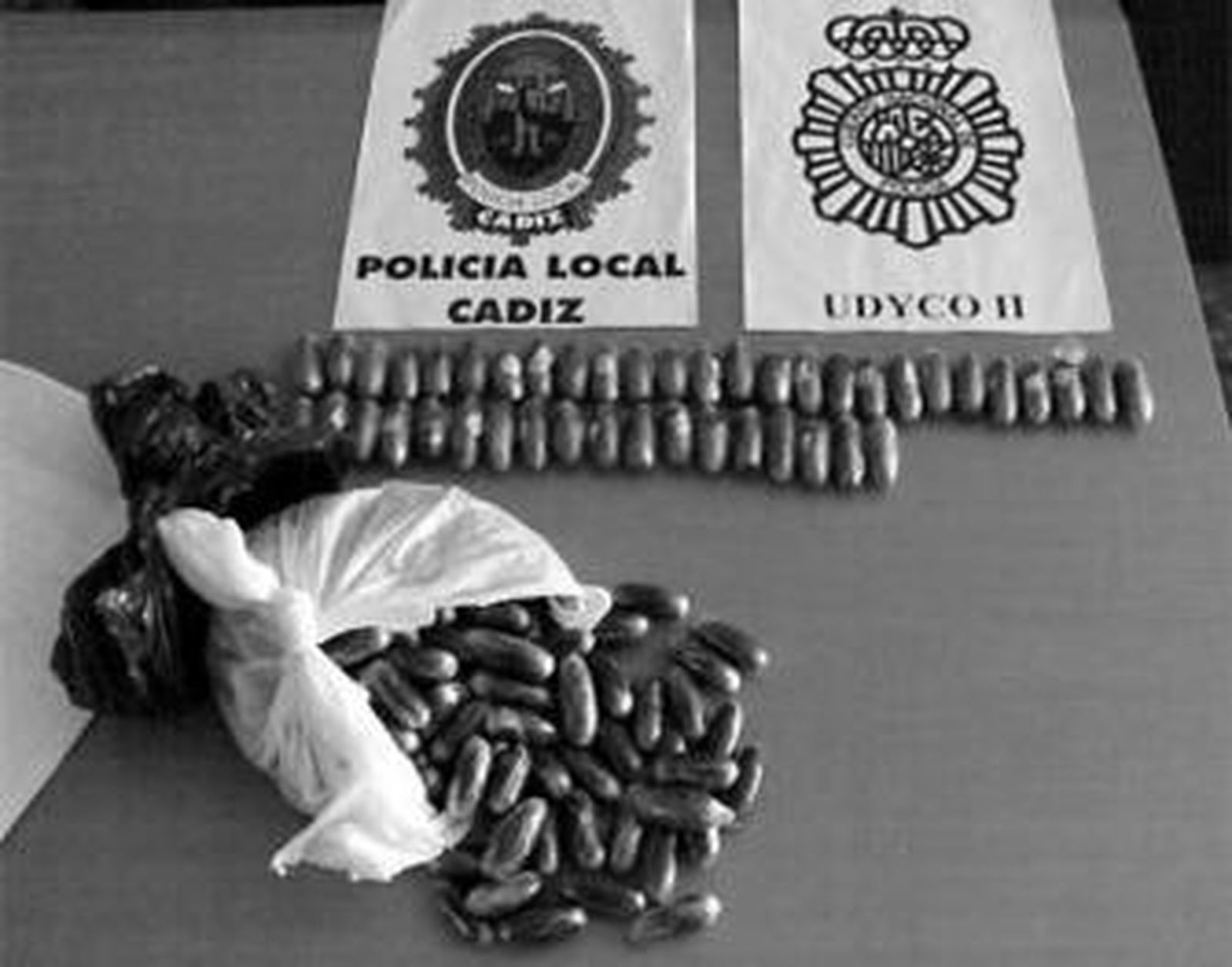 Las bellotas intervenidas por la Policía.