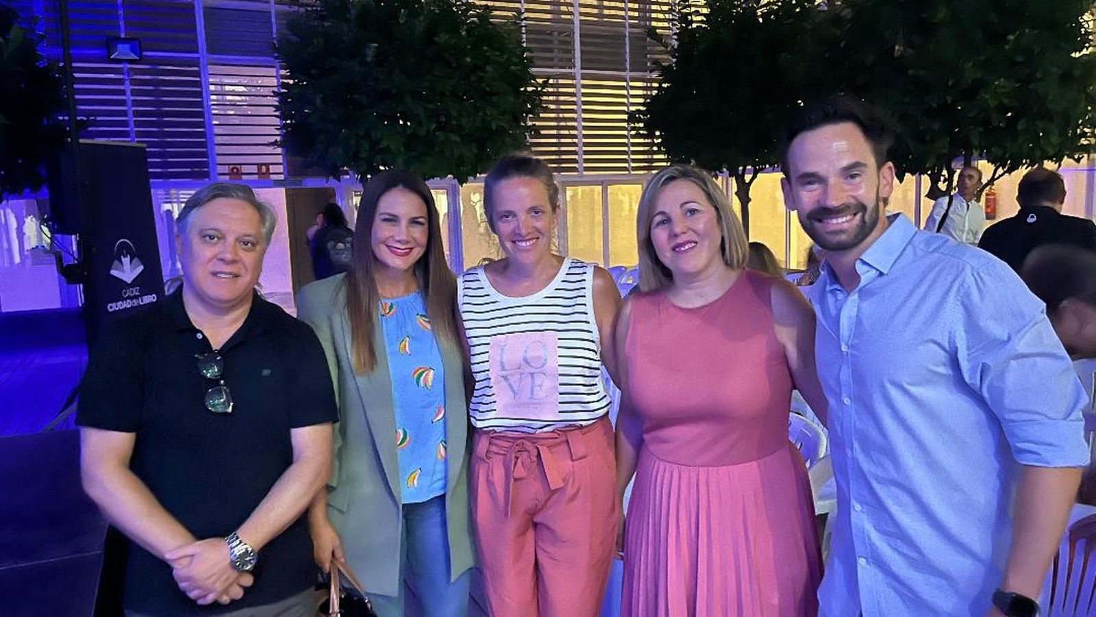 Óscar Torres, Rosario Tey,  Maite González García-Negrotto, Loli Pavón y David de la Cruz, durante la proyección del documental.