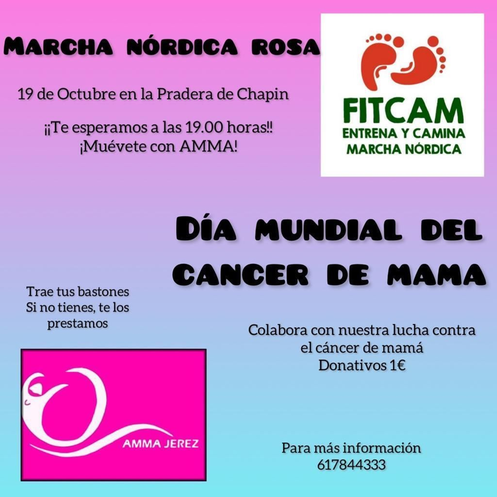 Marcha solidaria en Chapín por el Día Mundial contra el Cáncer de Mama,