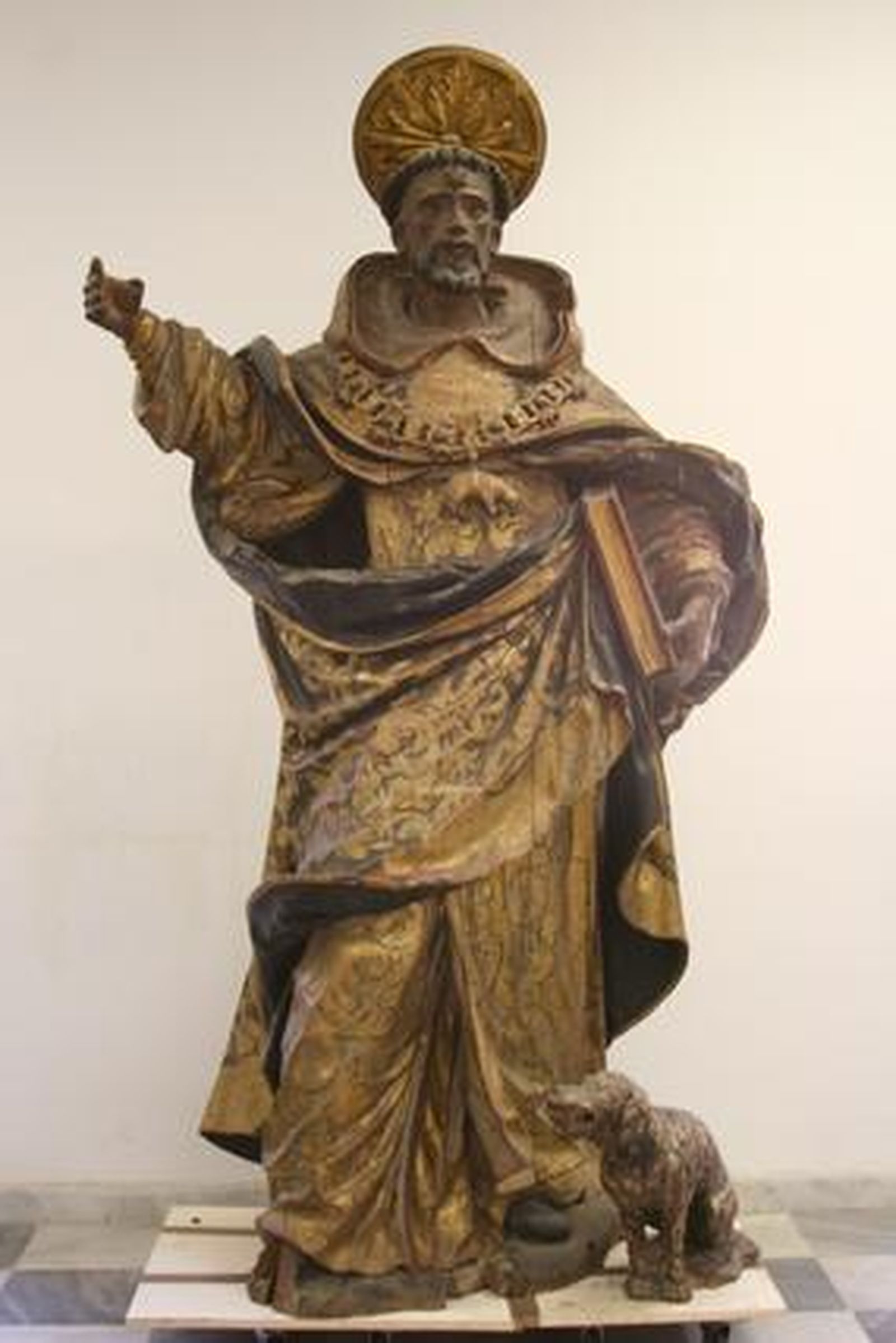 La escultura de Santo Domingo antes de ser intervenida.