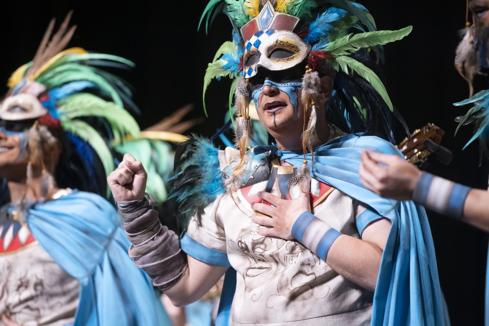 Imágenes de la actuación de la comparsa de Bollullos "El sacrificio" en el Carnaval Colombino