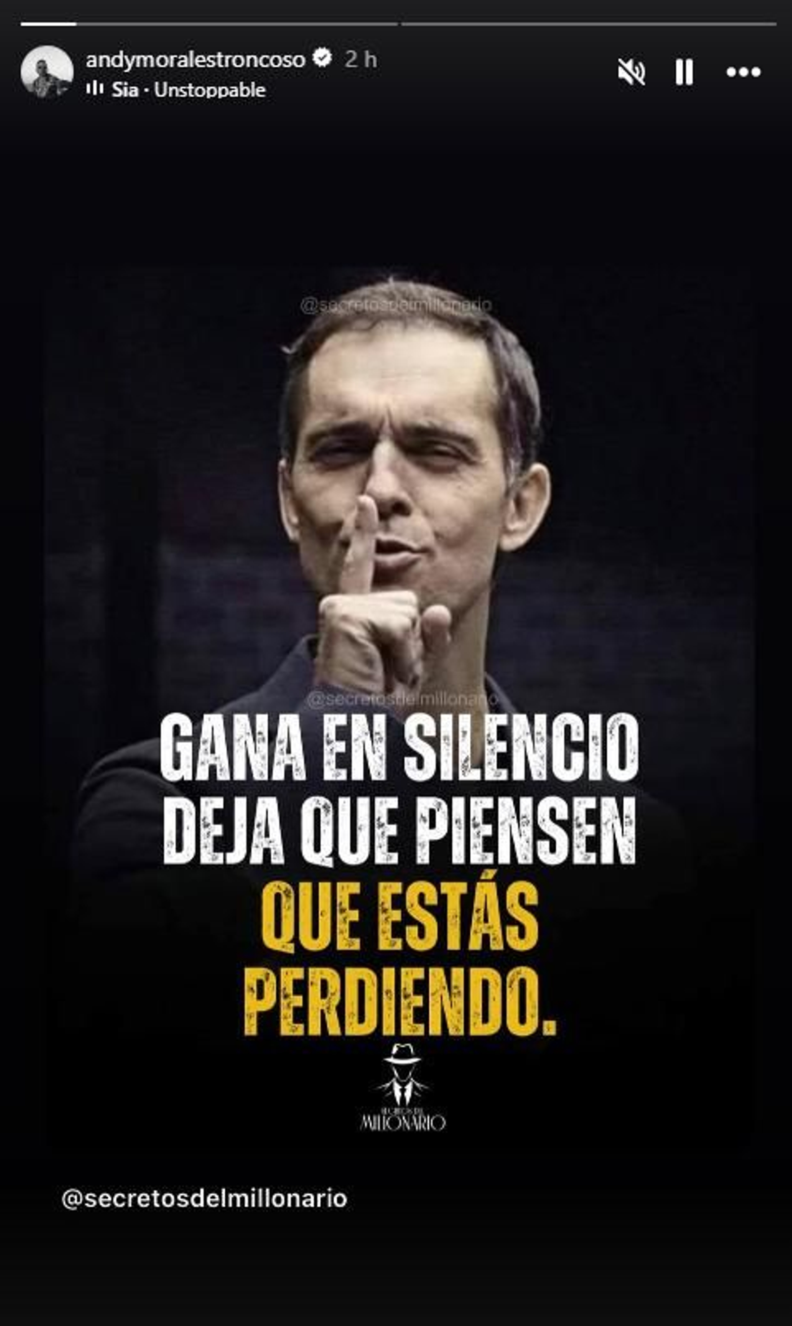 Historia de Andy en Isntagram tras las declaraciones de Lucas en Mediaset Infinity