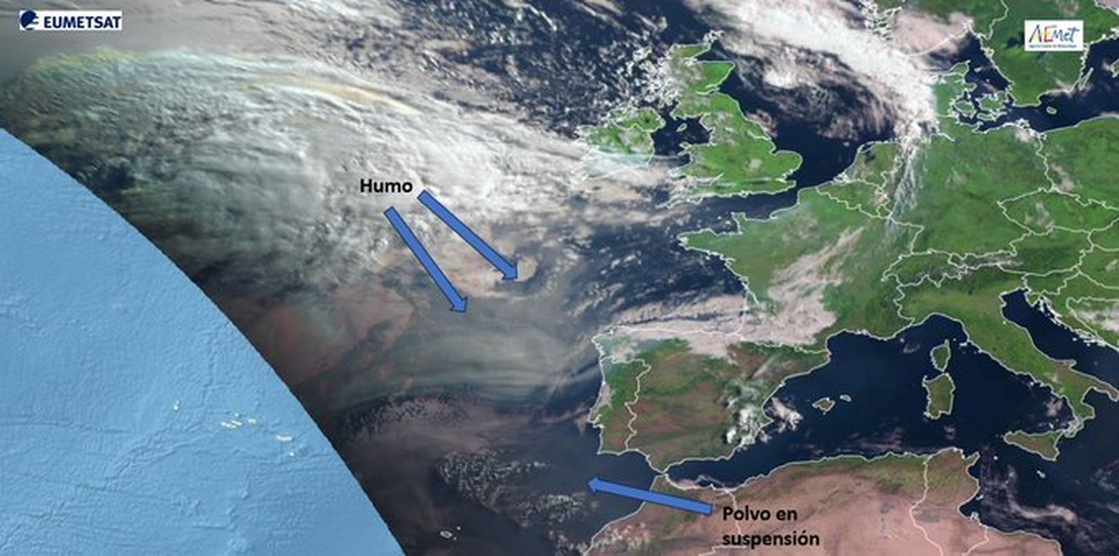 El humo avanzando hacia España