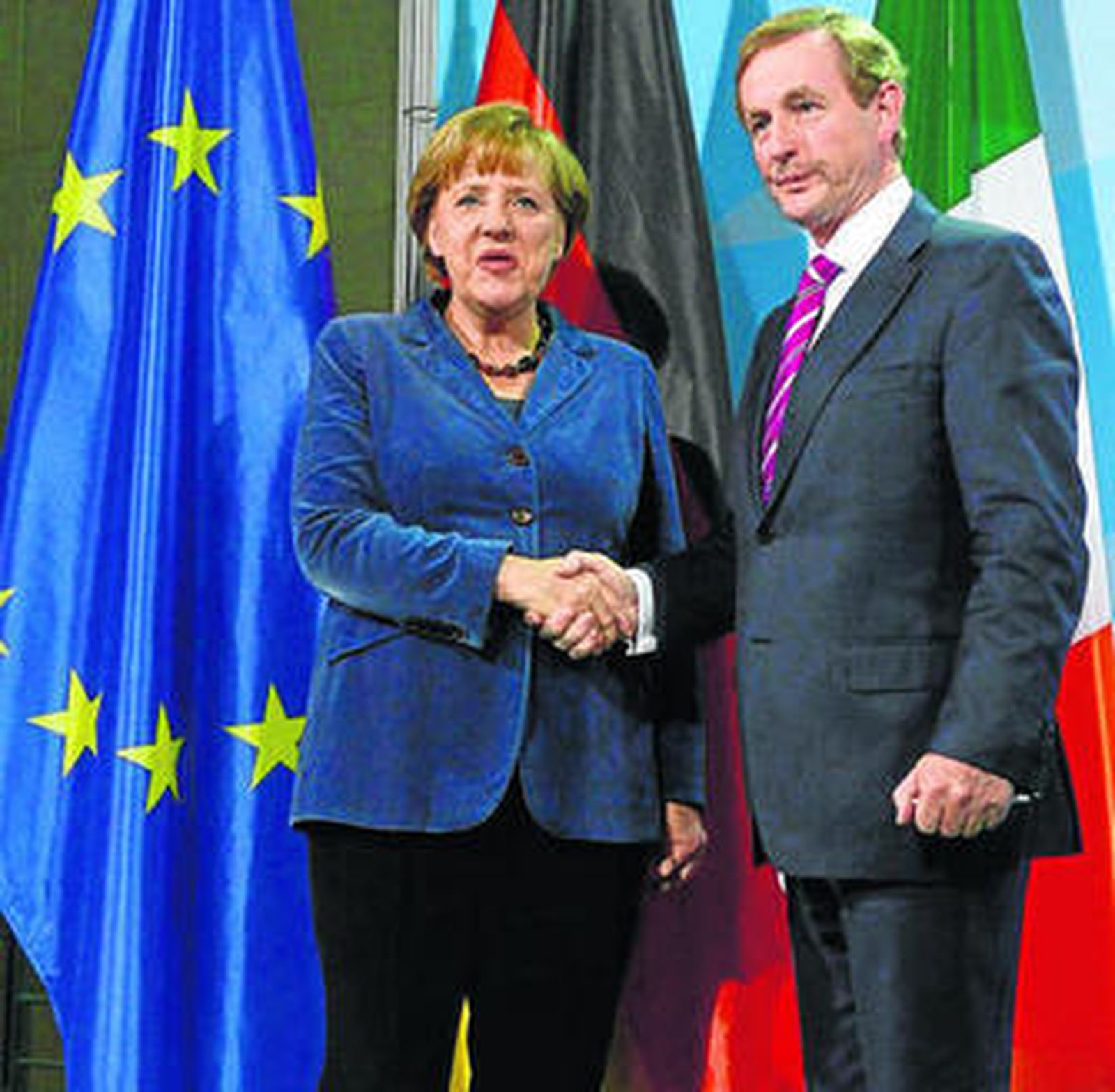 Merkel, ayer con el primer ministro irlandés, Enda Kenny.