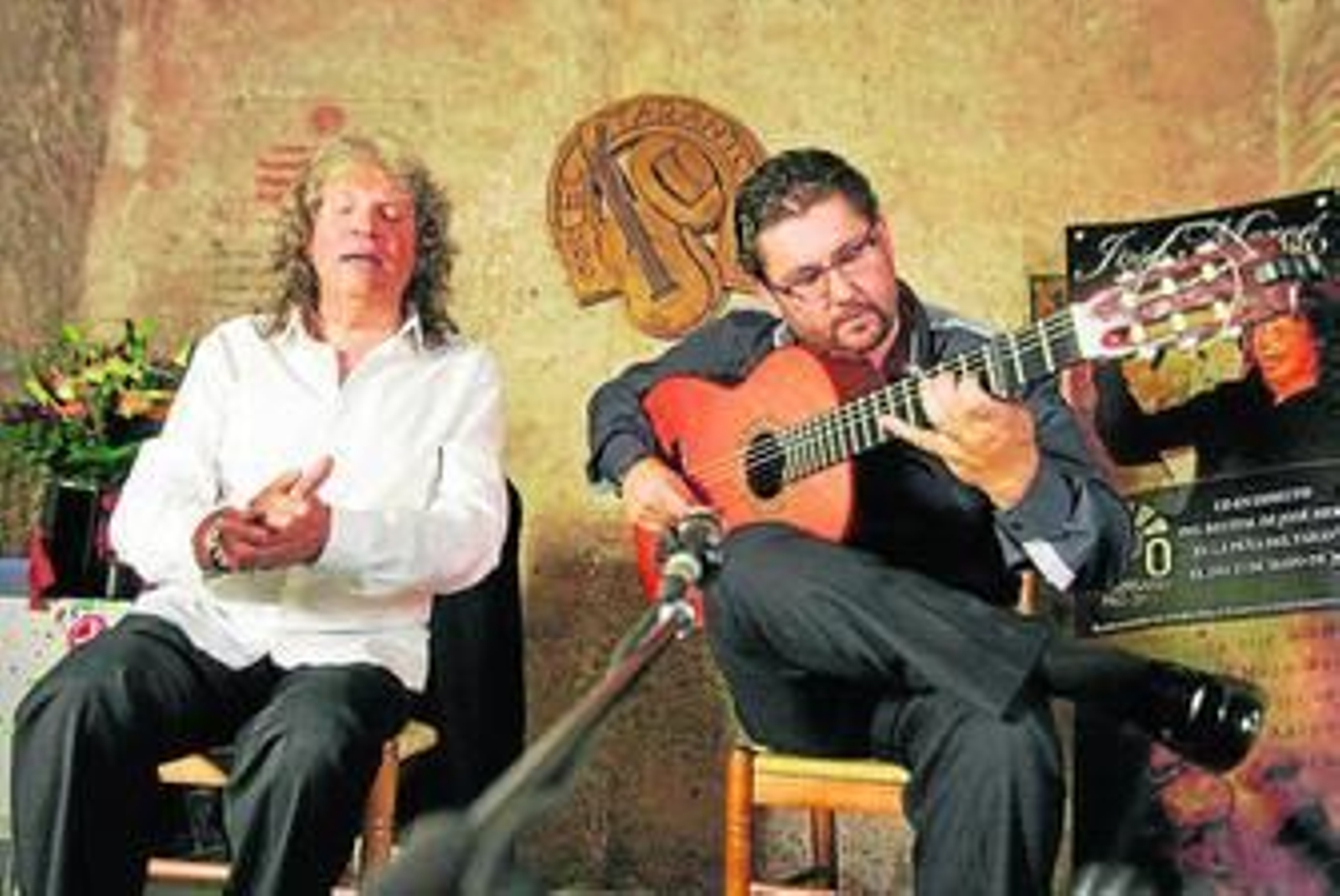 José Mercé y Antonio Higuero, durante su última actuación en Almería.