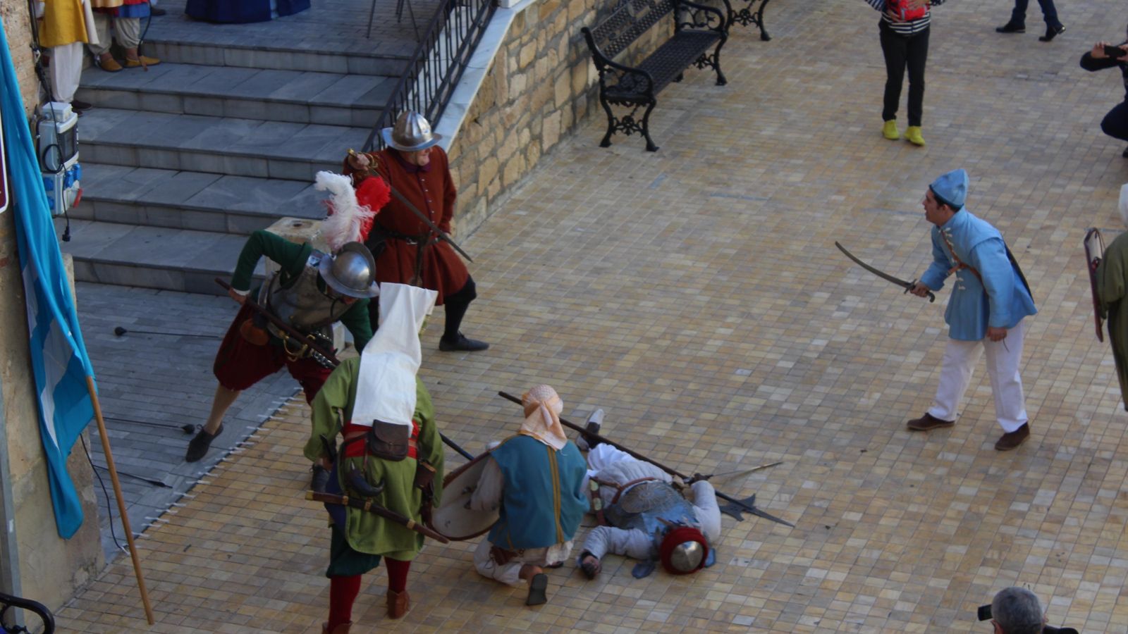 Representación del asedio.