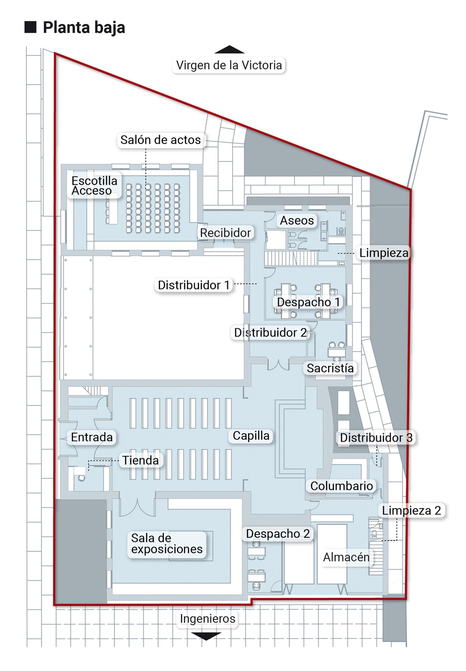 Planta baja. Fuente: Gerencia de Urbanismo y Medio Ambiente