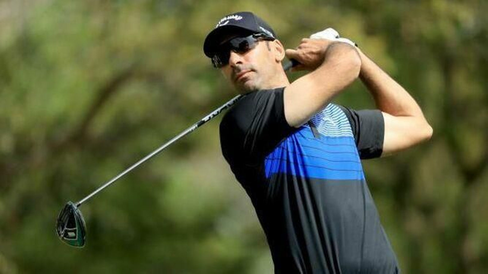 El golfista guadiareño Álvaro Quirós en pleno golpeo.