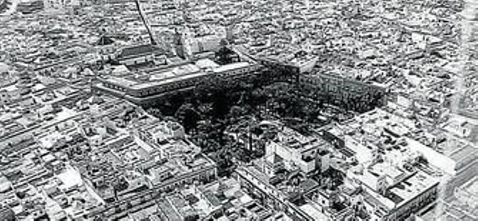 Vista aérea del casco antiguo de Cádiz.