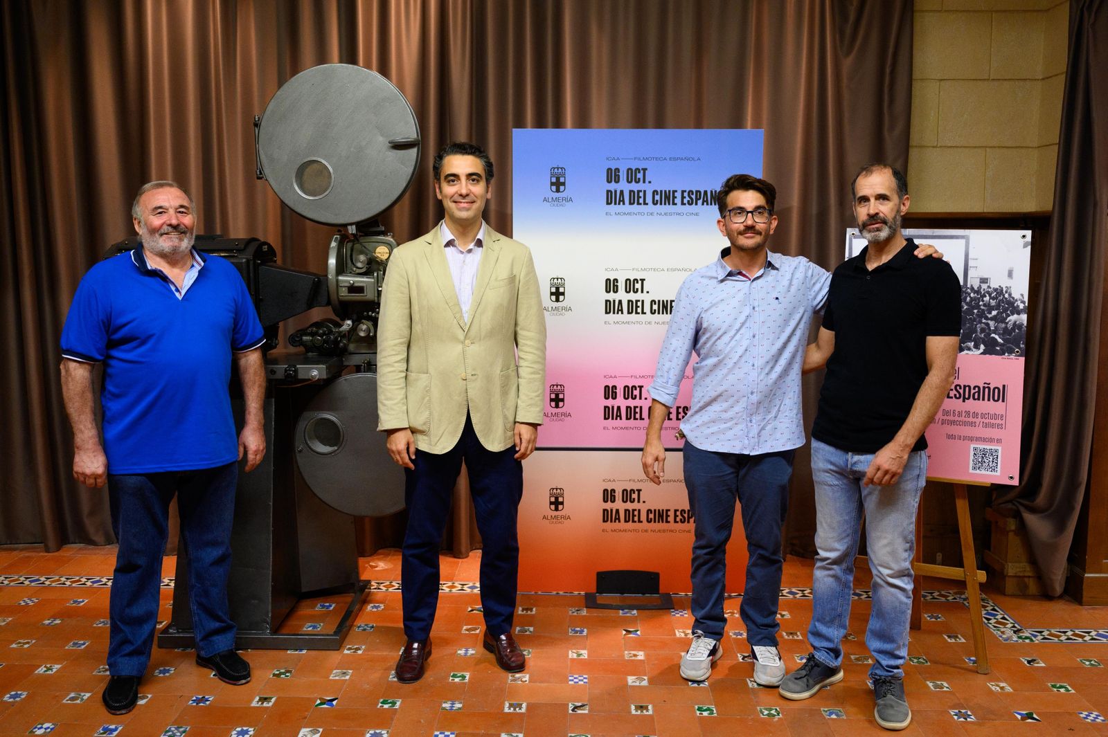 Pedro Alarcón, Joaquín Pérez de la Blanca, Carlos Vives y Leonardo Giménez en la Casa del Cine.