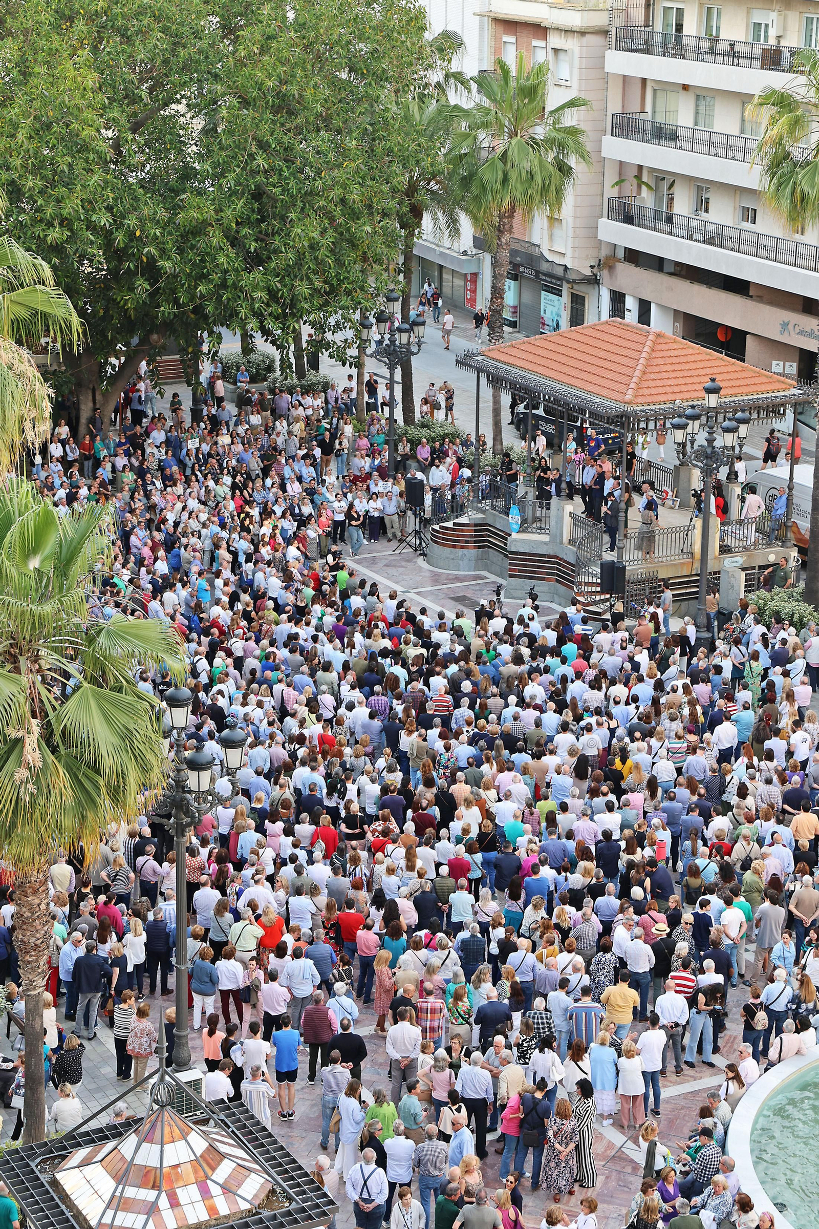 Imágenes de la concentración por las infraestructuras para Huelva
