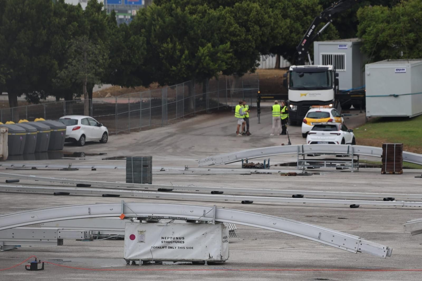 Primeros montajes en el Carpena para la Copa Davis y Billie Jean King Cup