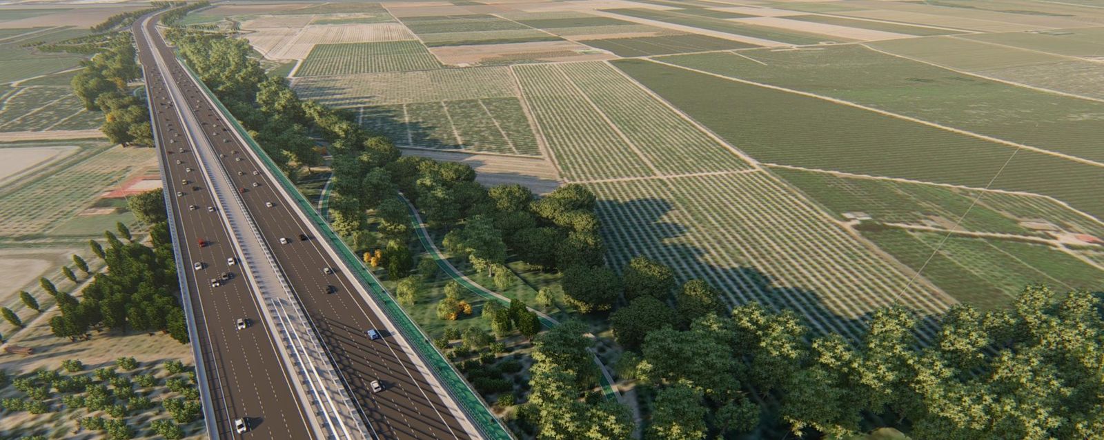 Recreación del puente de la SE-40 que unirá Sevilla con Coria del Río