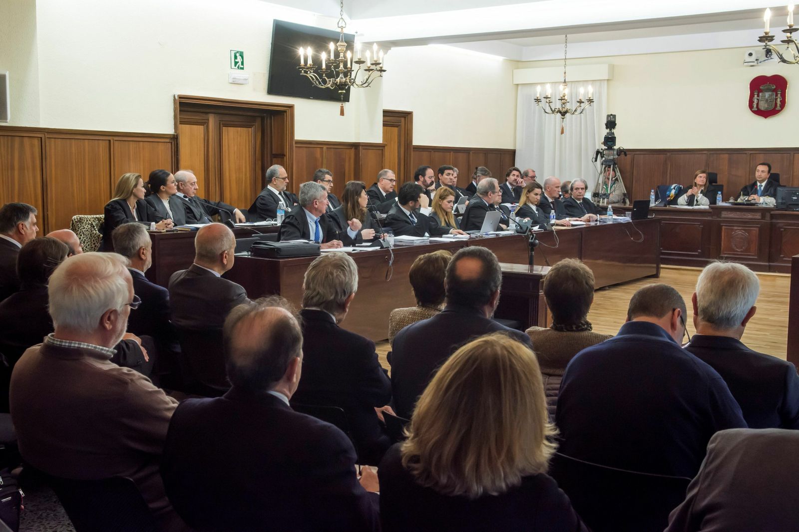 La bancada de los abogados en una de las sesiones del juicio de los ERE