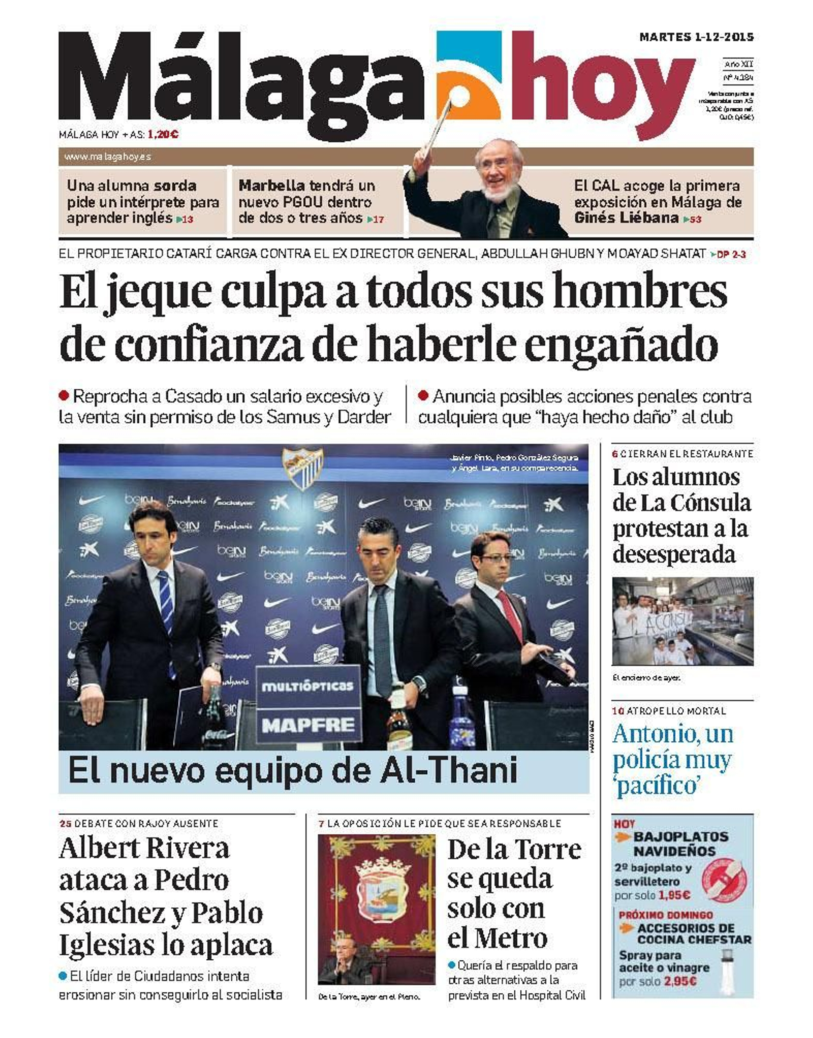 La soledad del alcalde.  El alcalde se queda solo en el Pleno en su intención de que se rechazase el trazado al Civil.