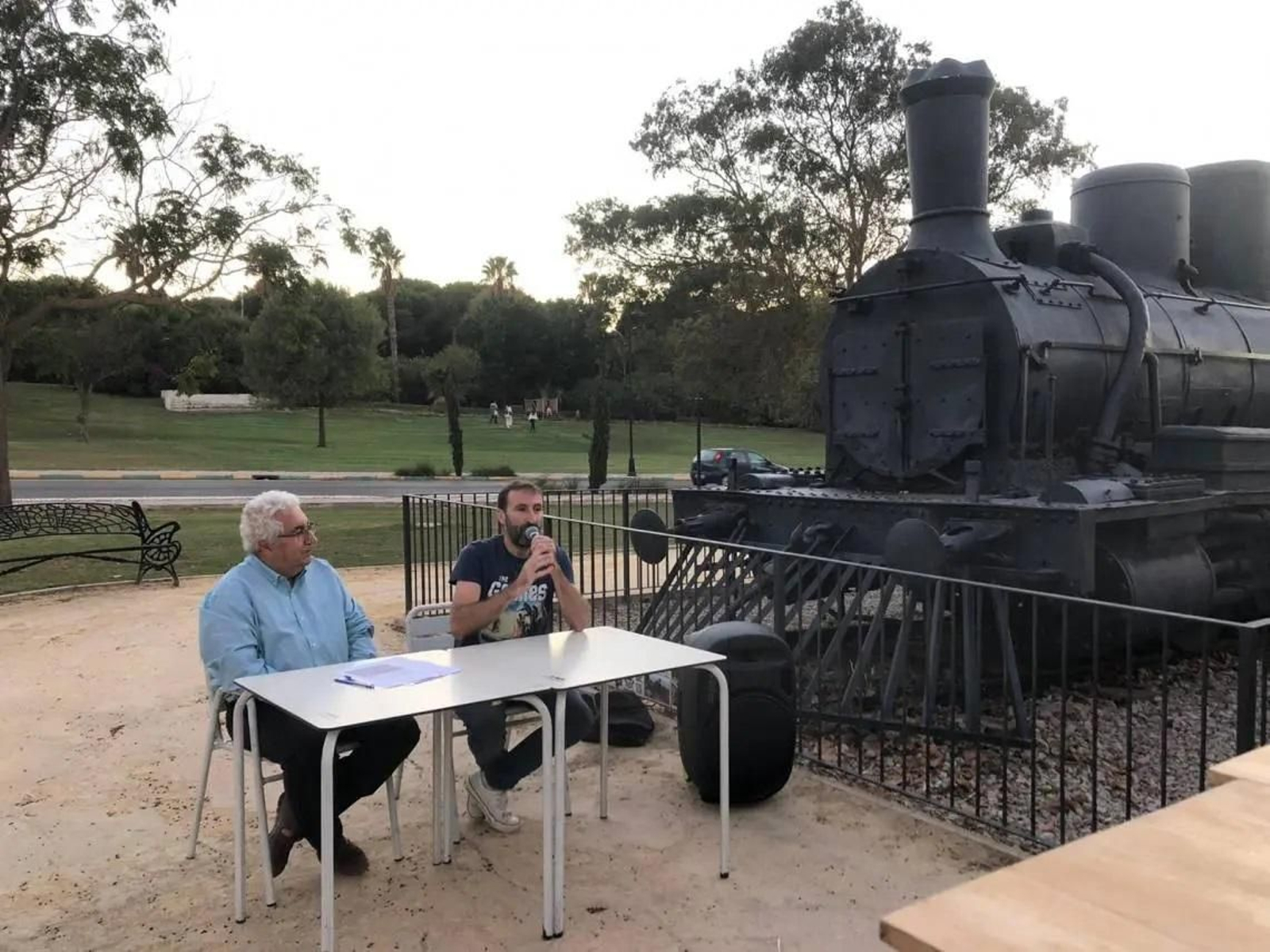 Algarbani y Salazar, en el encuentro de cine junto a 'La Verraco'