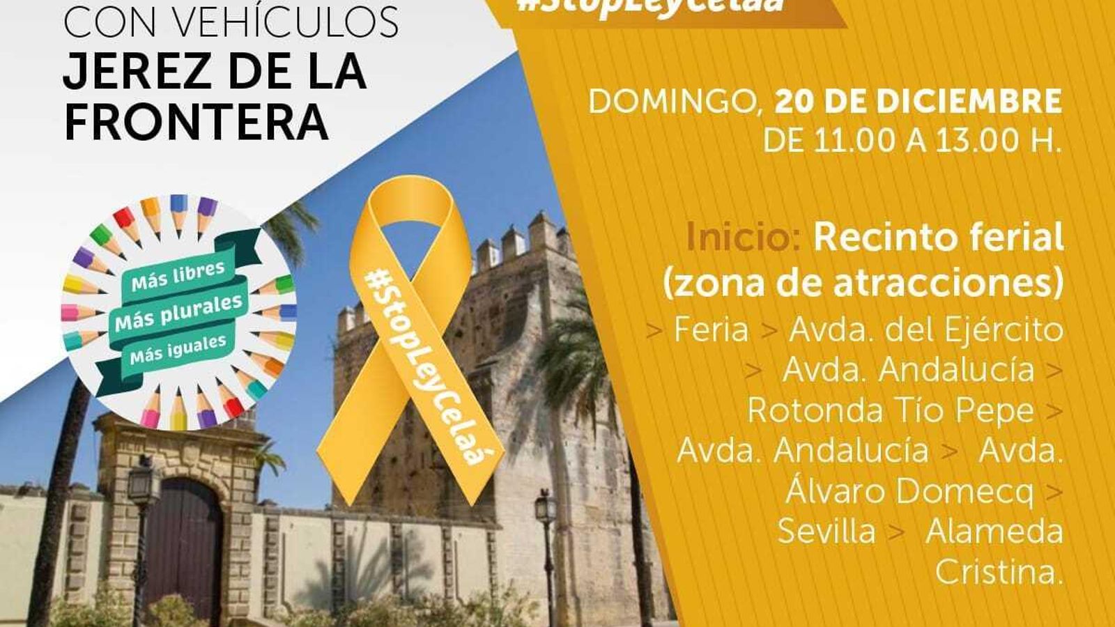 Cartel de la manifestación convocada el domingo en Jerez.