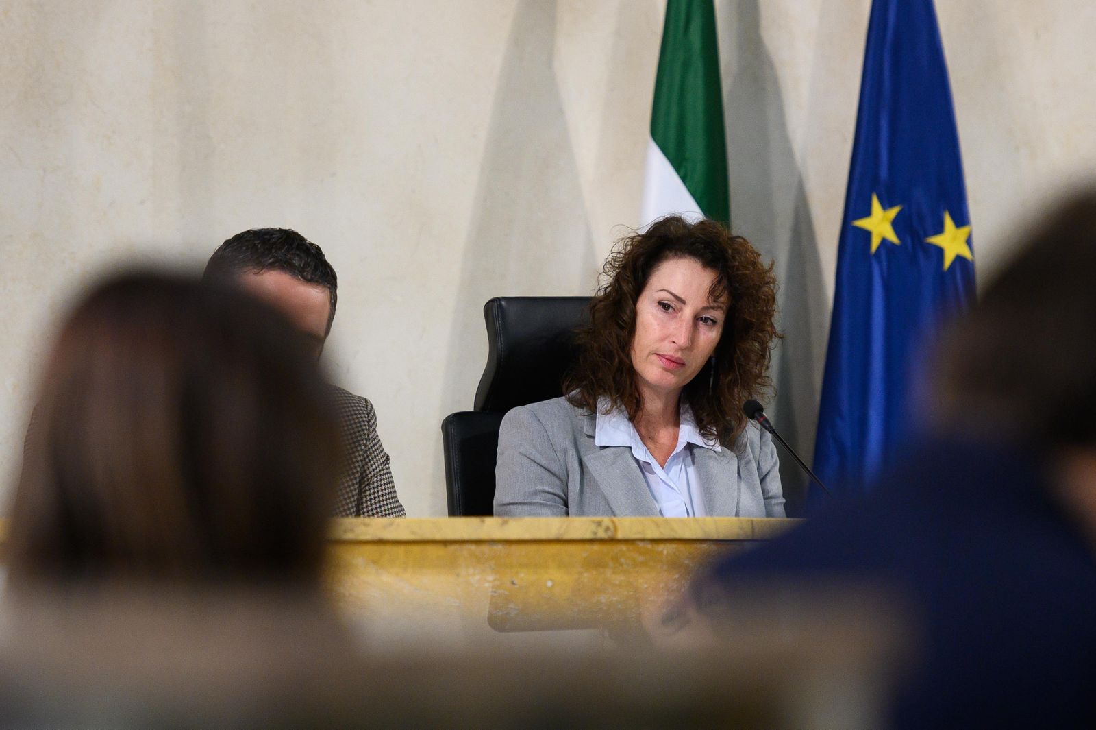 La alcaldesa de Almería, María Vázquez, presidiendo el Pleno ordinario del mes de enero.