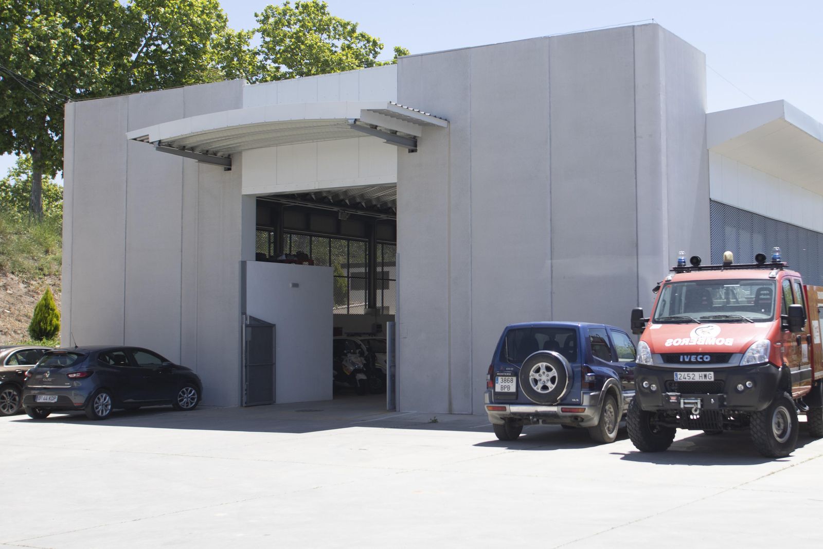 Pabellón del Parque Norte de Bomberos de Granada reconvertido a vacunódromo