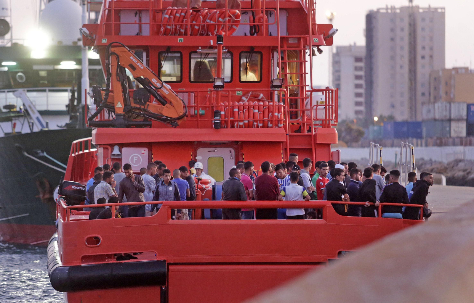 Llegada de migrantes a Puerto América