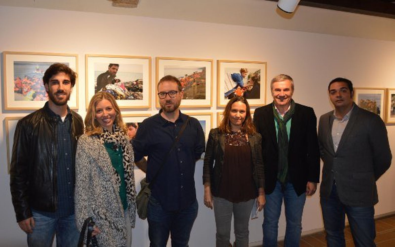 Juan Cano, Cristina Márquez, José Luis Sánchez Hachero, Sara Cantos, Fernando García y Javier Martín, durante la inauguración en el Castillo de Santa Catalina.  Foto: Ignacio Casas de Ciria