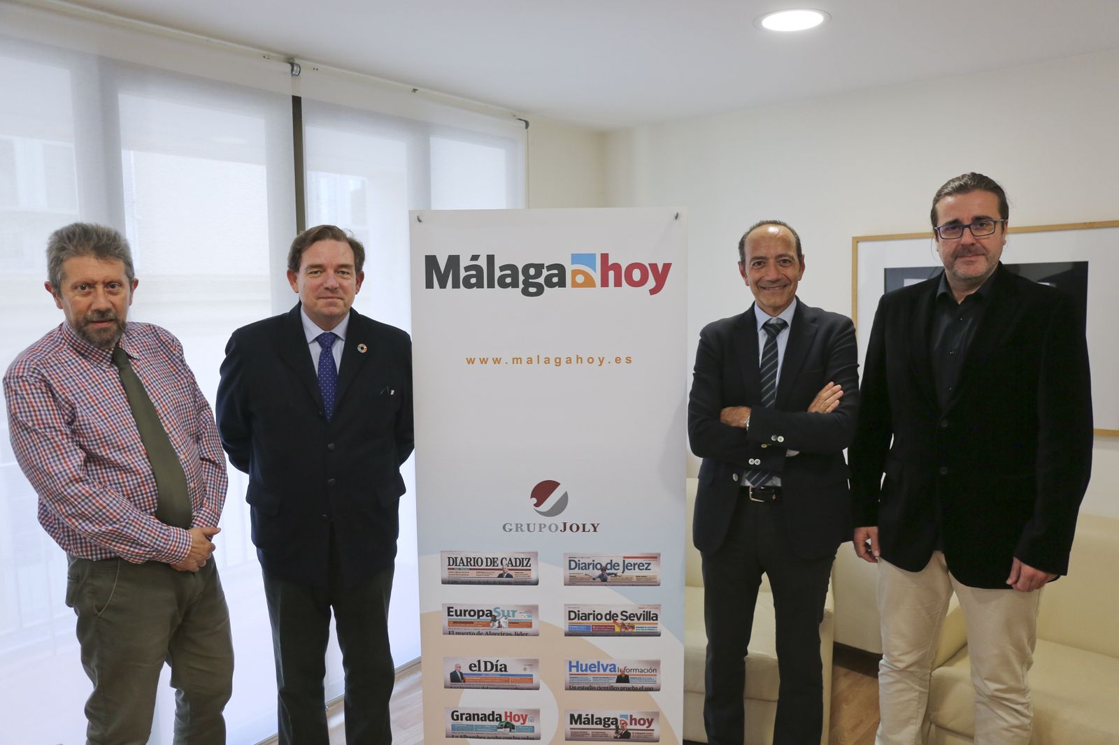 Enrique Salvo, Luis Medina-Montoya, Tomás Azorín y Marcos Castro en la sede de ‘Málaga Hoy’.