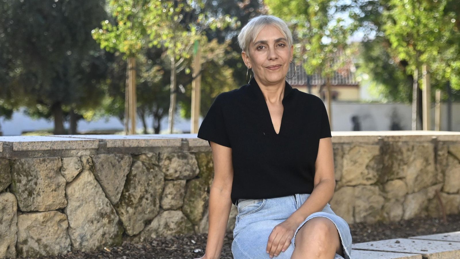 María Van den Eynde posa en los Jardines de Orive