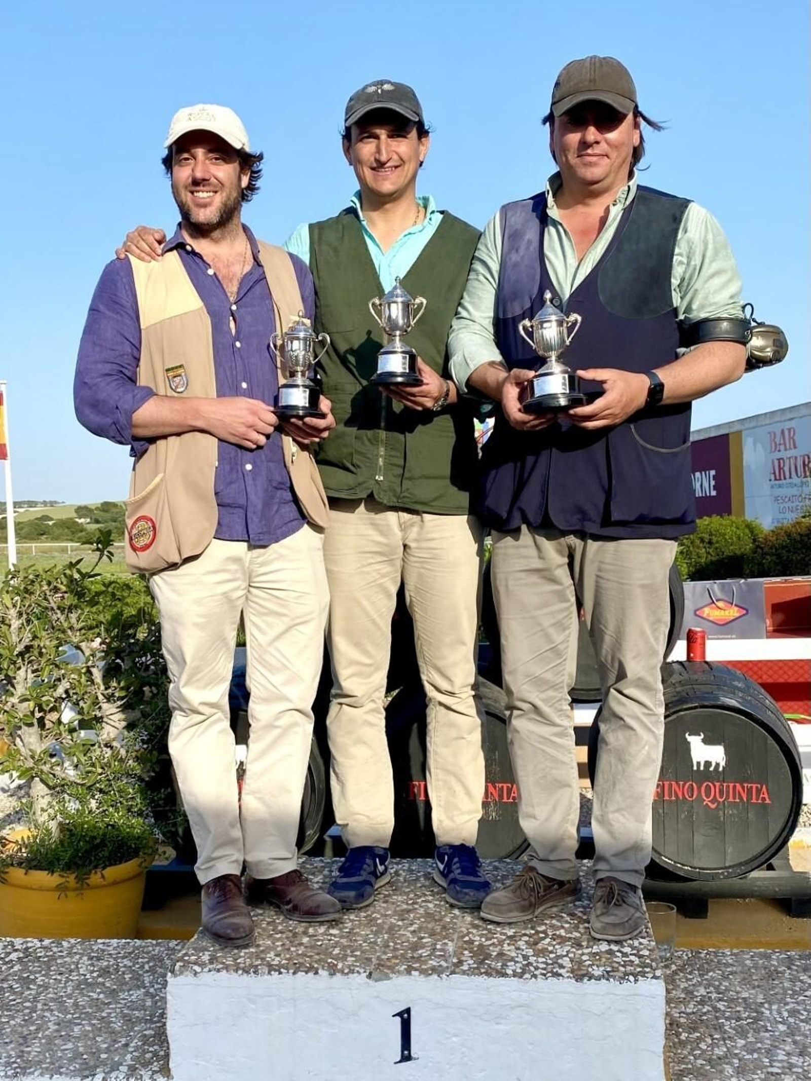 Vencedores del tiro a vuelo benéfico por Ucrania en Jerez.