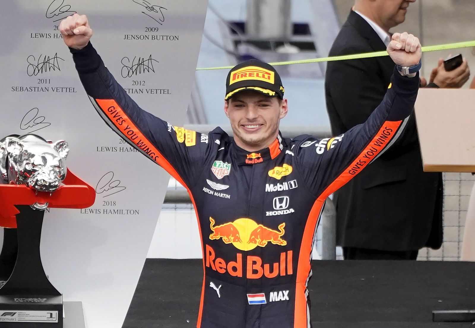 Max Verstappen celebra su victoria en el GP de Alemania