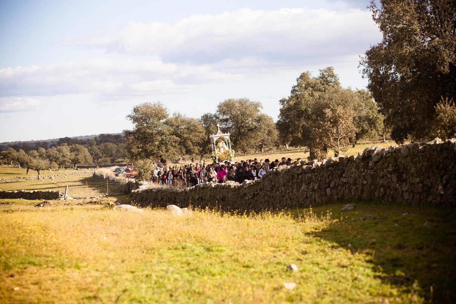 Muro de piedra seca en Los Pedroches.