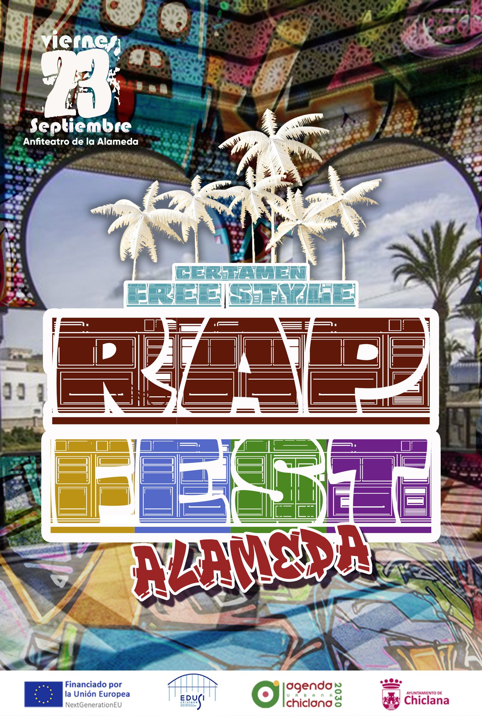 Cartel del Certamen Rap Fest de Chiclana.