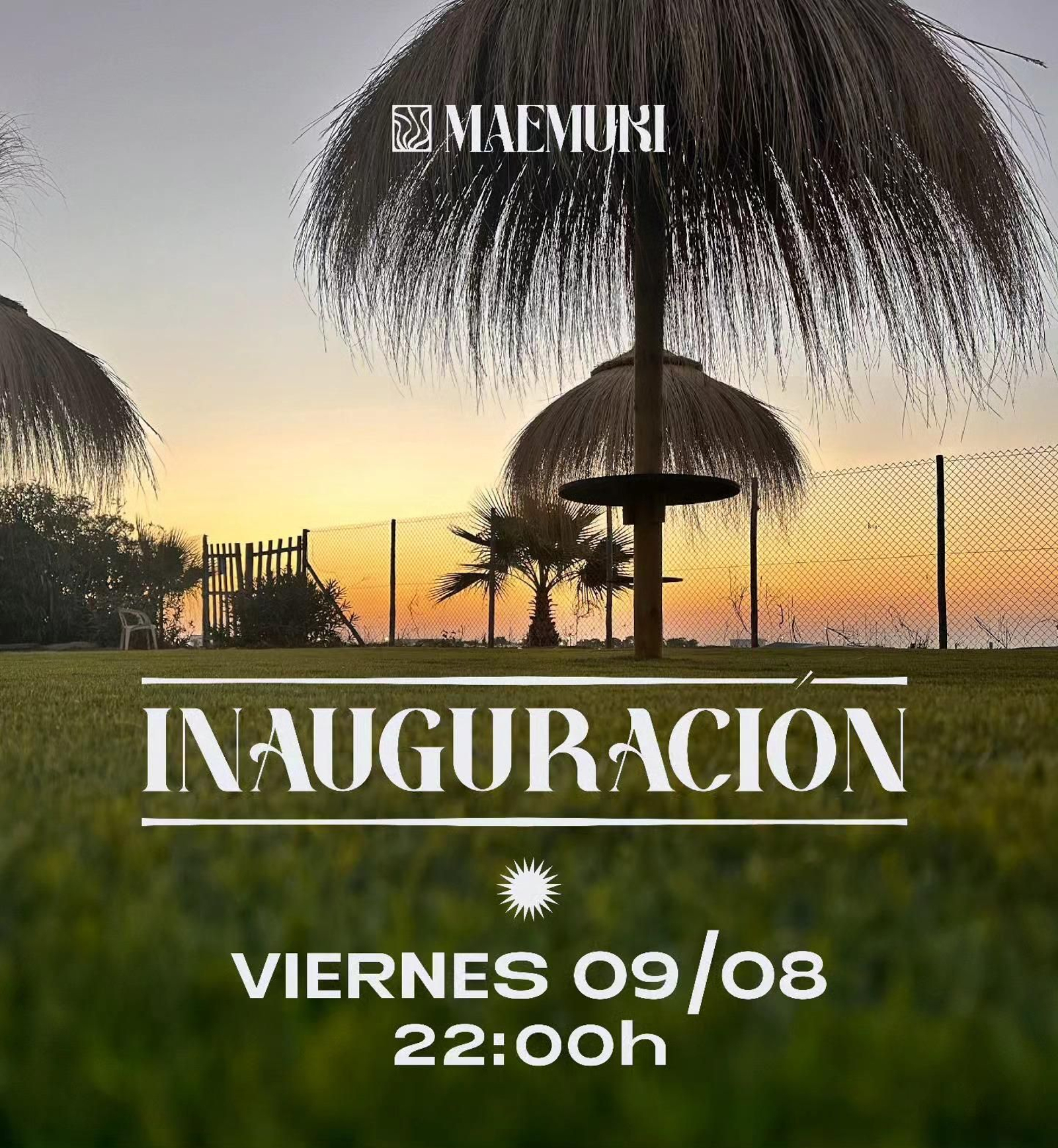Cartel de la inauguración de Maemuki.
