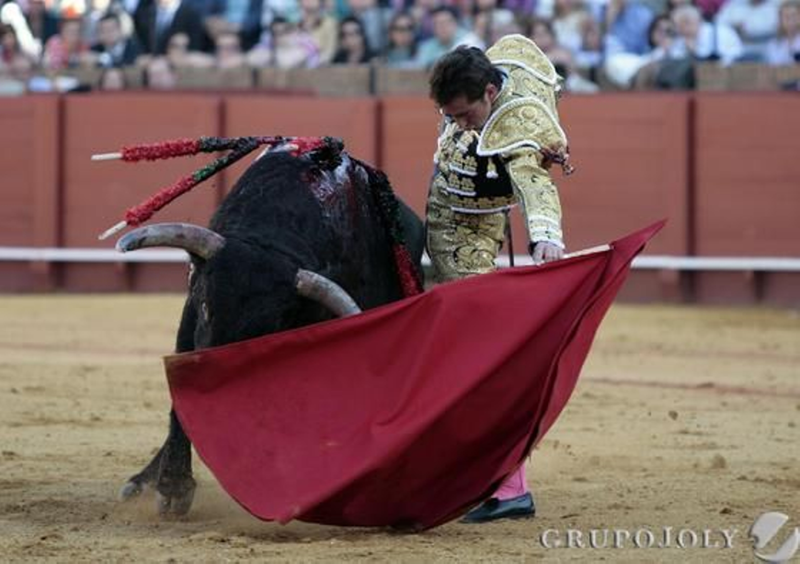 El Fandi torea al tercer astado de la tarde.

Foto: Juan Carlos Munoz