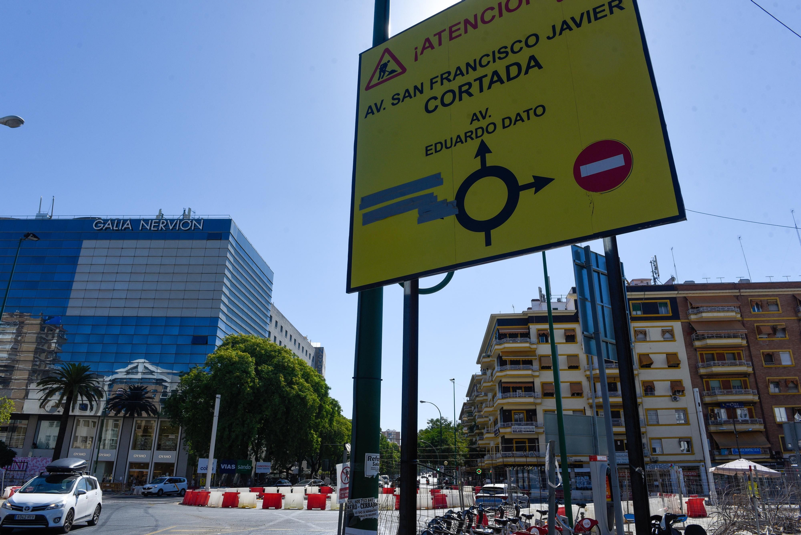 Imágenes de la situación de las obras del tranvía, en Nervión