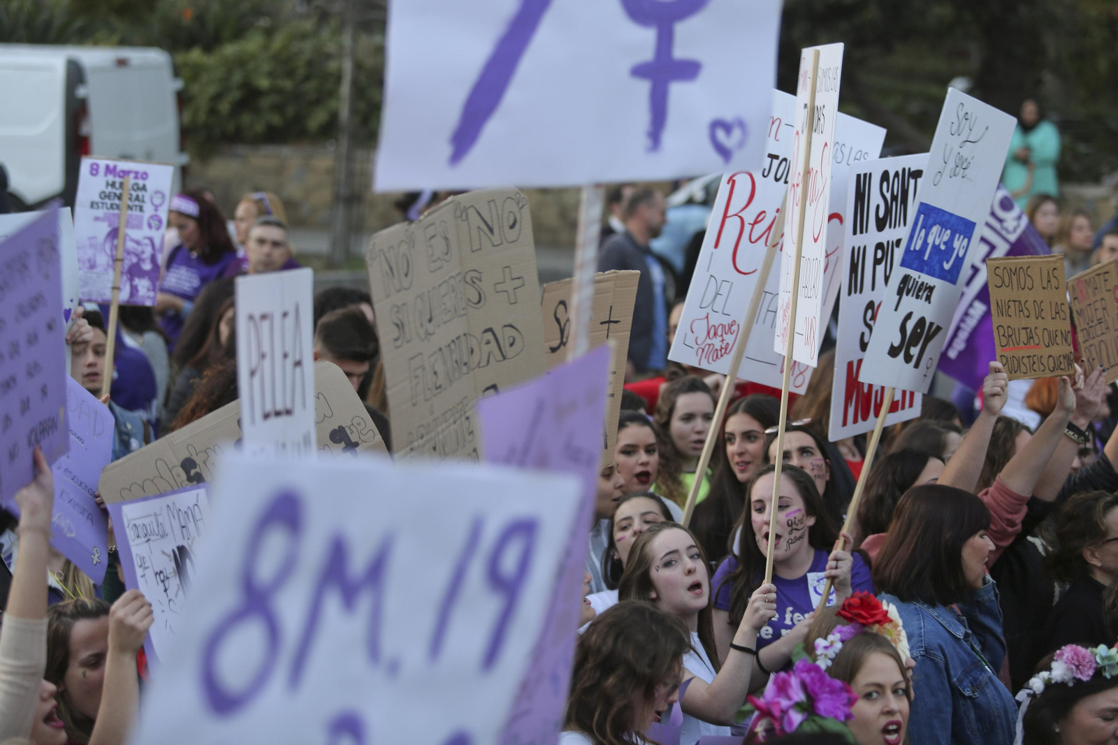 Las imágenes de la manifestación del Día de la Mujer en Málaga