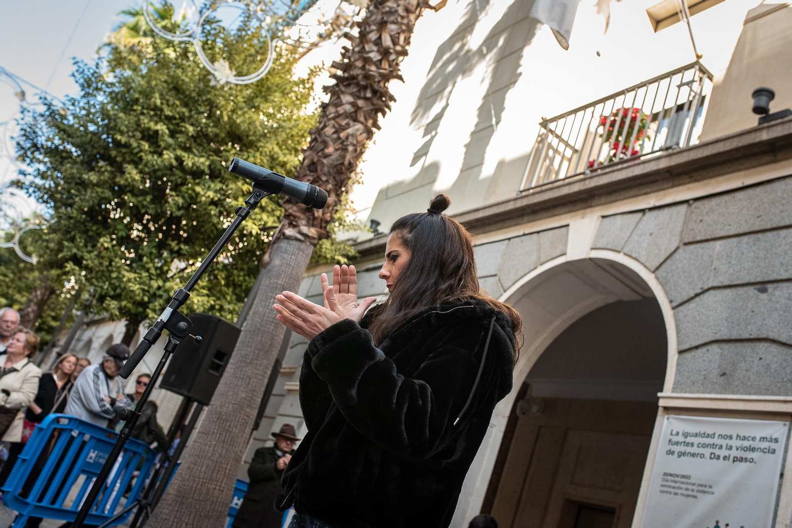 Imágenes de la Zambombá " Sones de Navidad" en la puerta de la Diputación