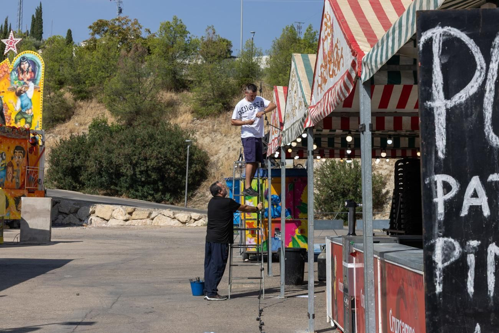 Así avanza el montaje de la feria de San Lucas