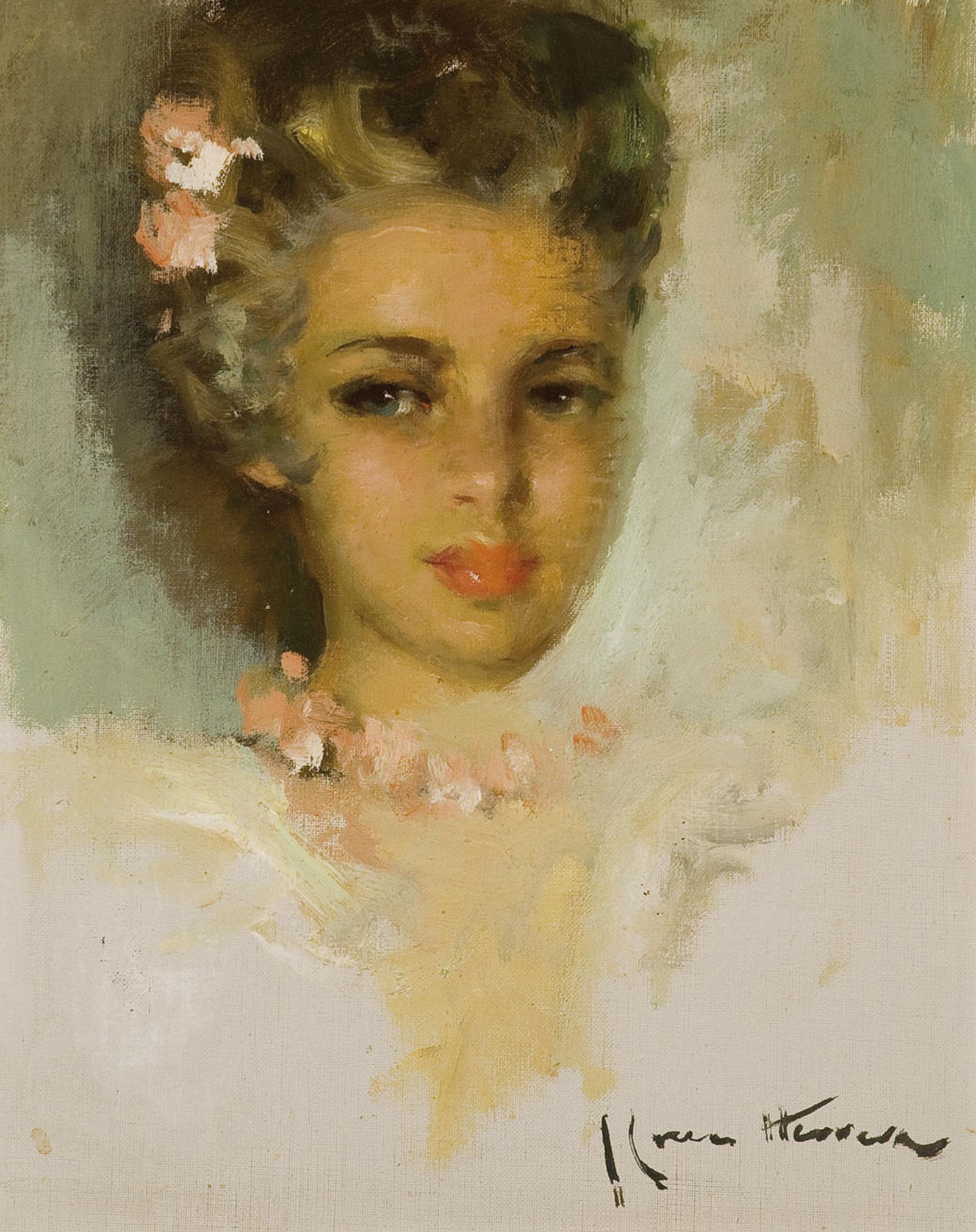 La obra 'Retrato de joven', que será subastada hoy.